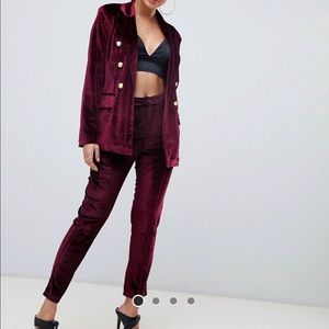 Burgundy velvet set